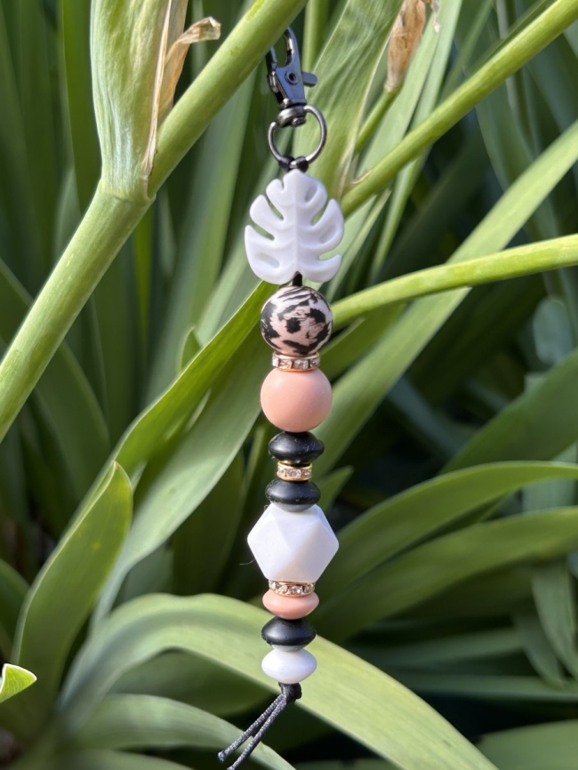 Porte clefs - Feuille blanche