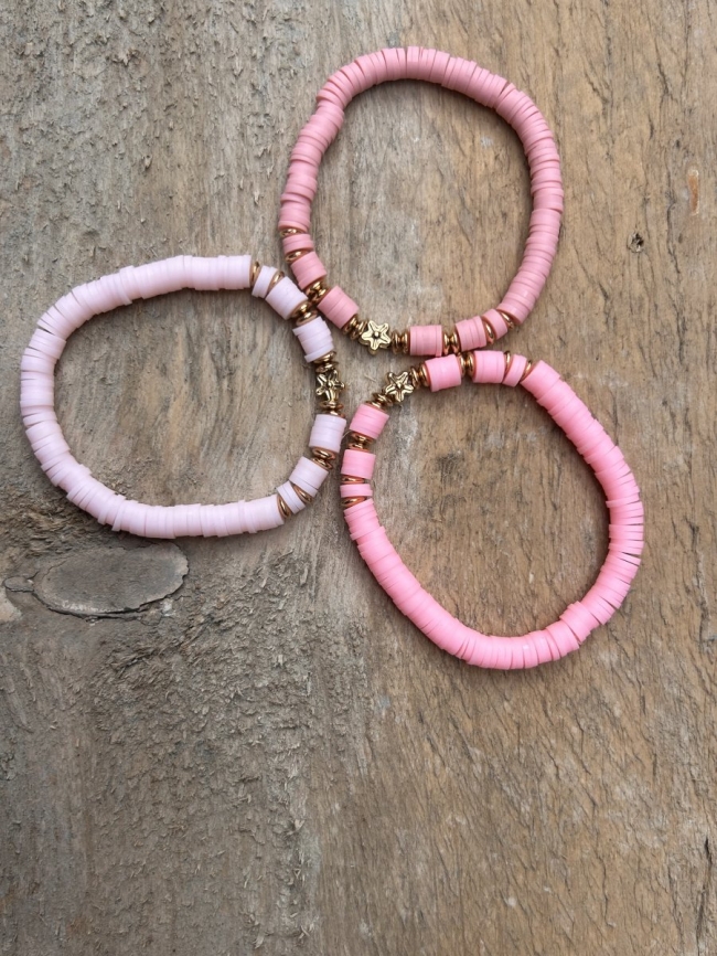 Trio de bracelets - Rose - Rosy